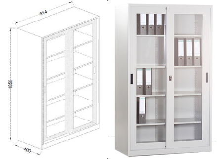 GLASS SLIDING DOOR FILING CABINET