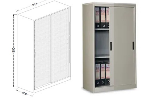 SLIDING DOOR STEEL FILING CABINET