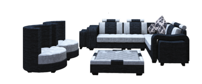 Lounger + Pouffe + Chair Sofa Set